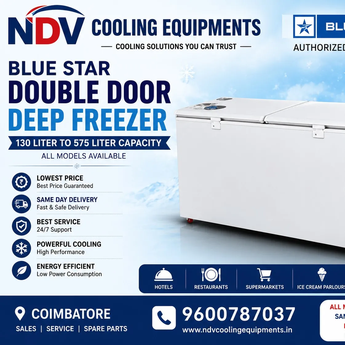 Blue Star Authorised Commercial Deep Freezer Sales And Service Dealers In Coimbatore | +918438291122
