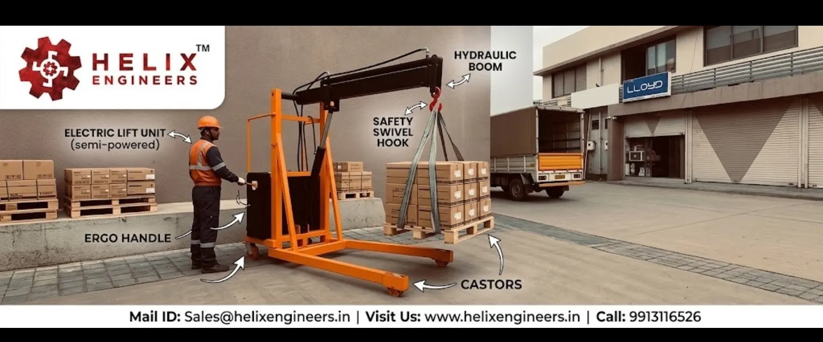 Hydraulic Floor Crane Use and Benefits by Helix Engineers