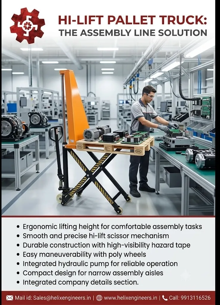 Hi Lift Pallet Truck use and benefits By Helix Engineers