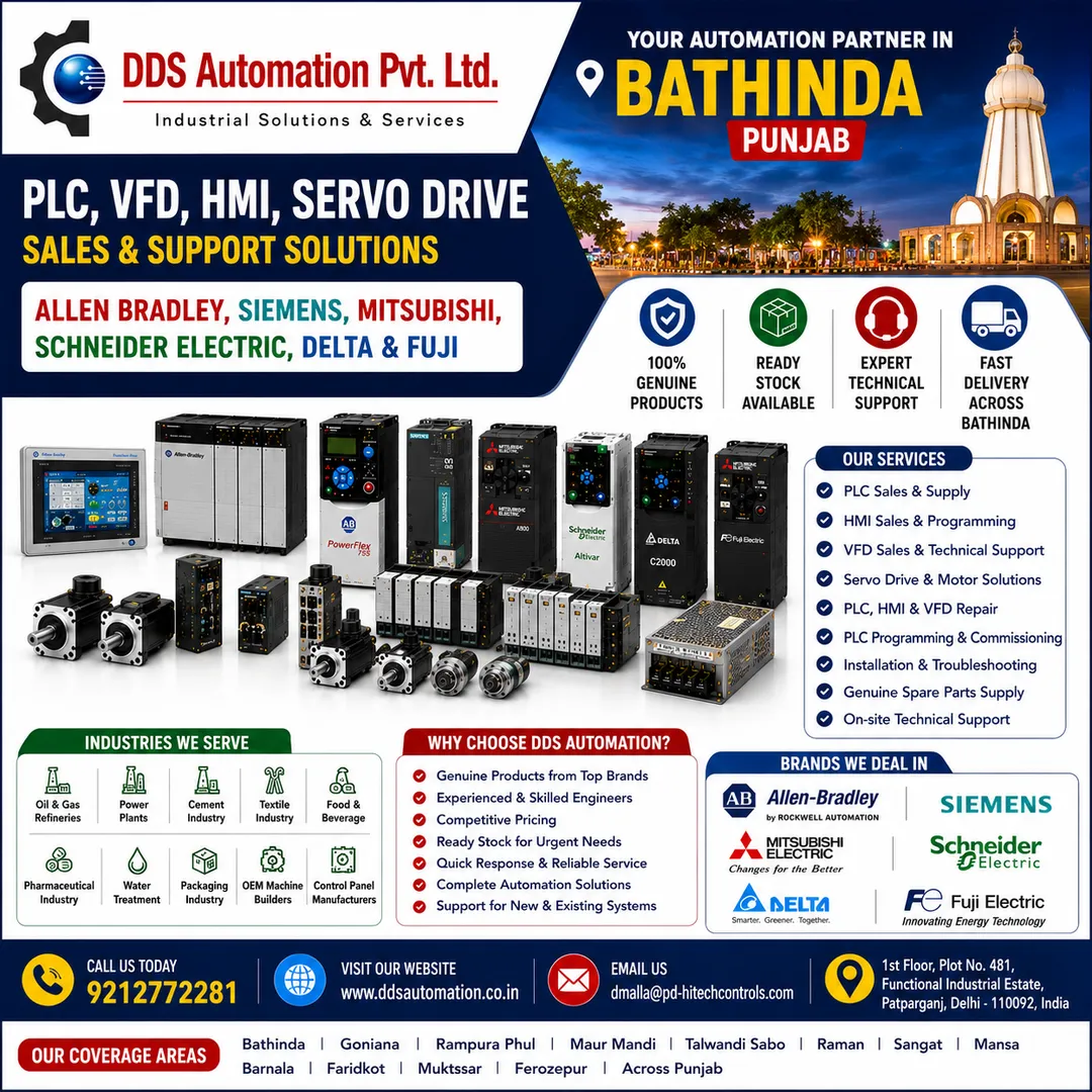 PLC, VFD, HMI & Servo Drive Sales & Support in Bathinda, Punjab