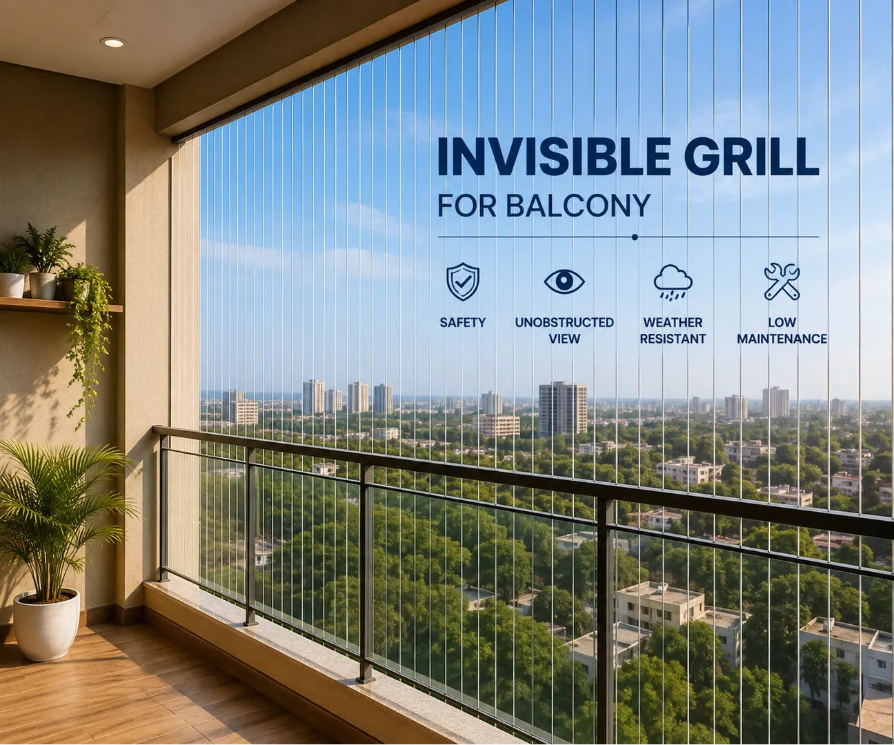 Invisible Grill for Balcony in Jaipur