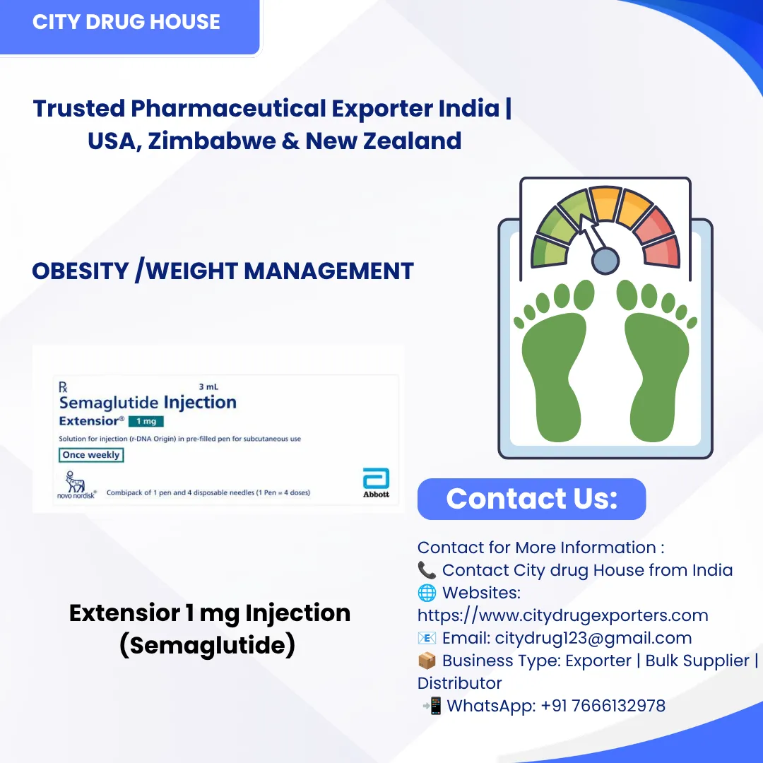 Extensior 1 mg Injection (Semaglutide) Exporter to USA, Zimbabwe & NZ | City Drug House INDIA