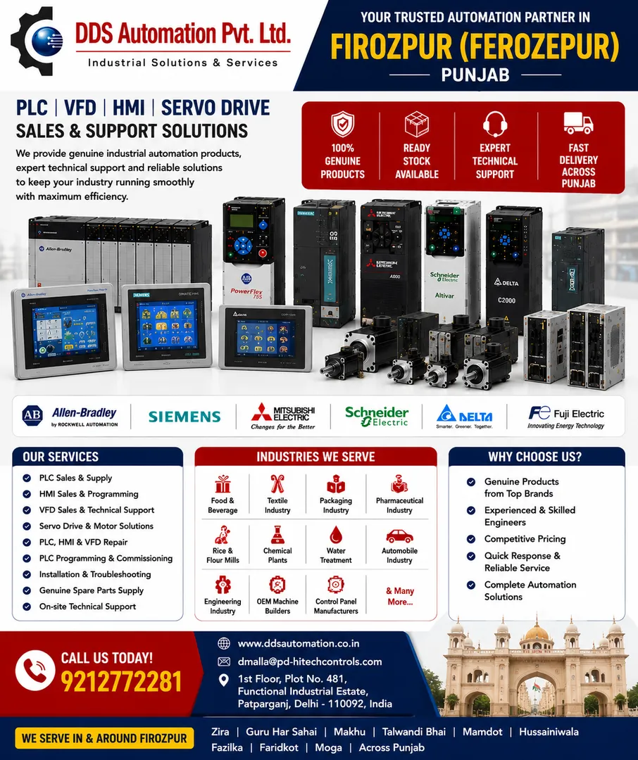 PLC, VFD, HMI & Servo Drive Sales & Support in Firozpur (Ferozepur), Punjab