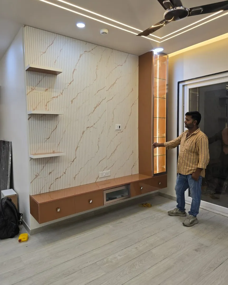 Premium TV Unit & Home Interior in Wakad | Sun Modular Kitchen