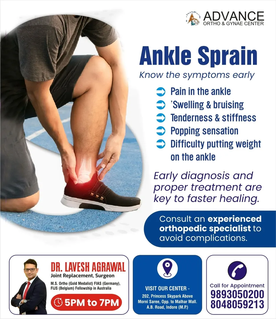 Ankle Sprain Treatment in Indore
An ankle sprain is one of the most common orthopedic injuries and ...