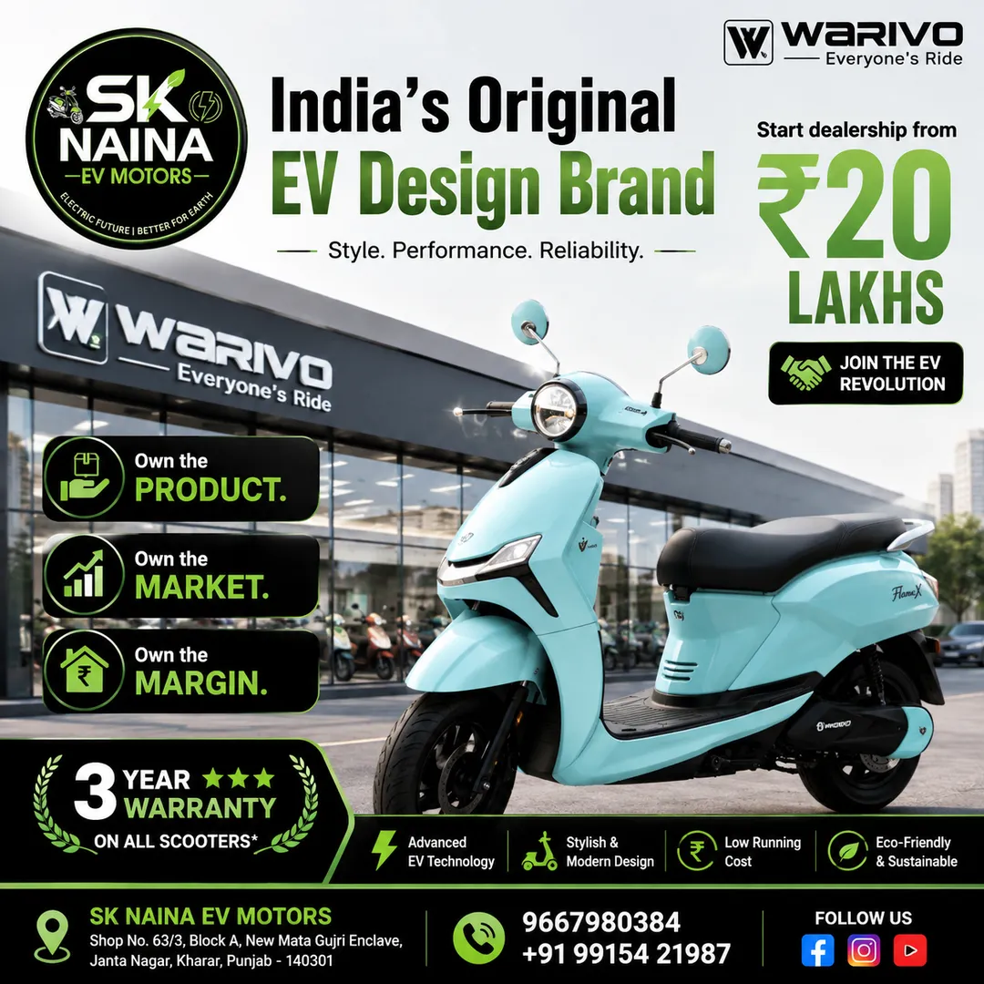 WARIVO Electric Scooter Dealership in Kharar | SK NAINA EV MOTOR
