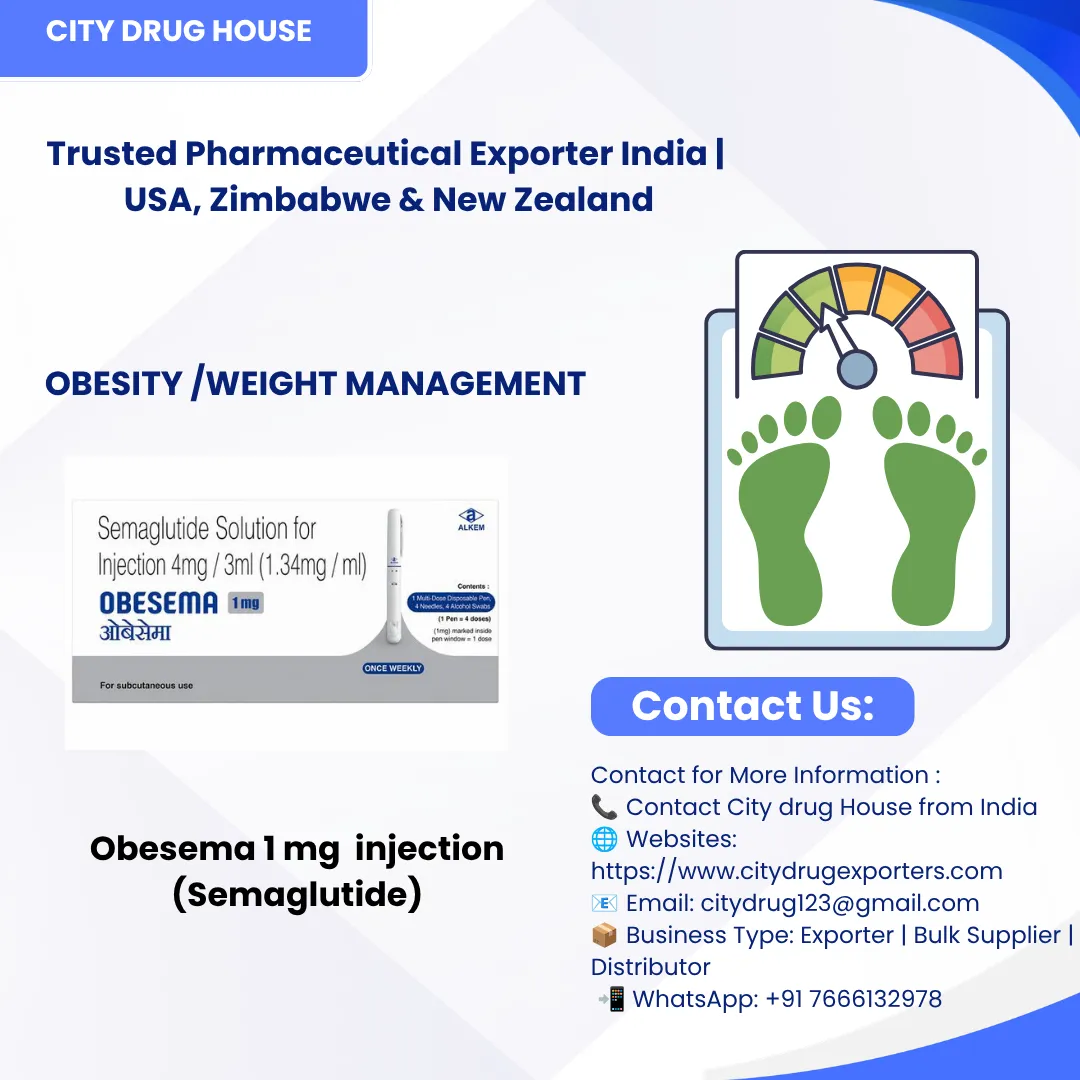 "Obesema 1 mg injection" Exporter to USA, Zimbabwe & NZ | City Drug House INDIA