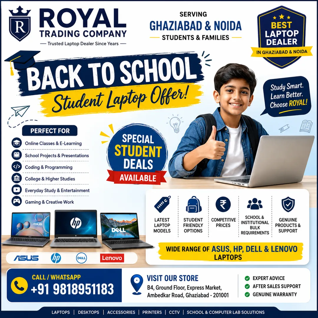 BACK TO SCHOOL & STUDENT LAPTOP OFFERS! π»π Looking for the Best Laptop Dealer in Ghaziabad & Noid...