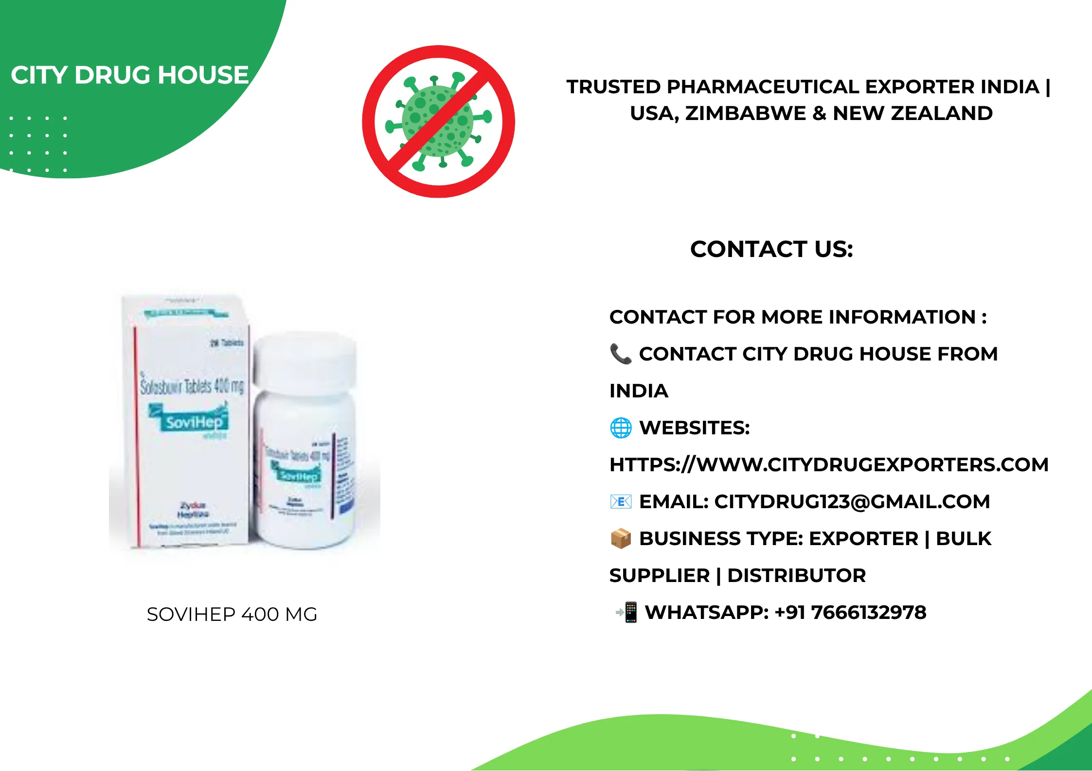 Hepabig 100 IU Injection Exporter to USA, Zimbabwe & NZ | City Drug House INDIA