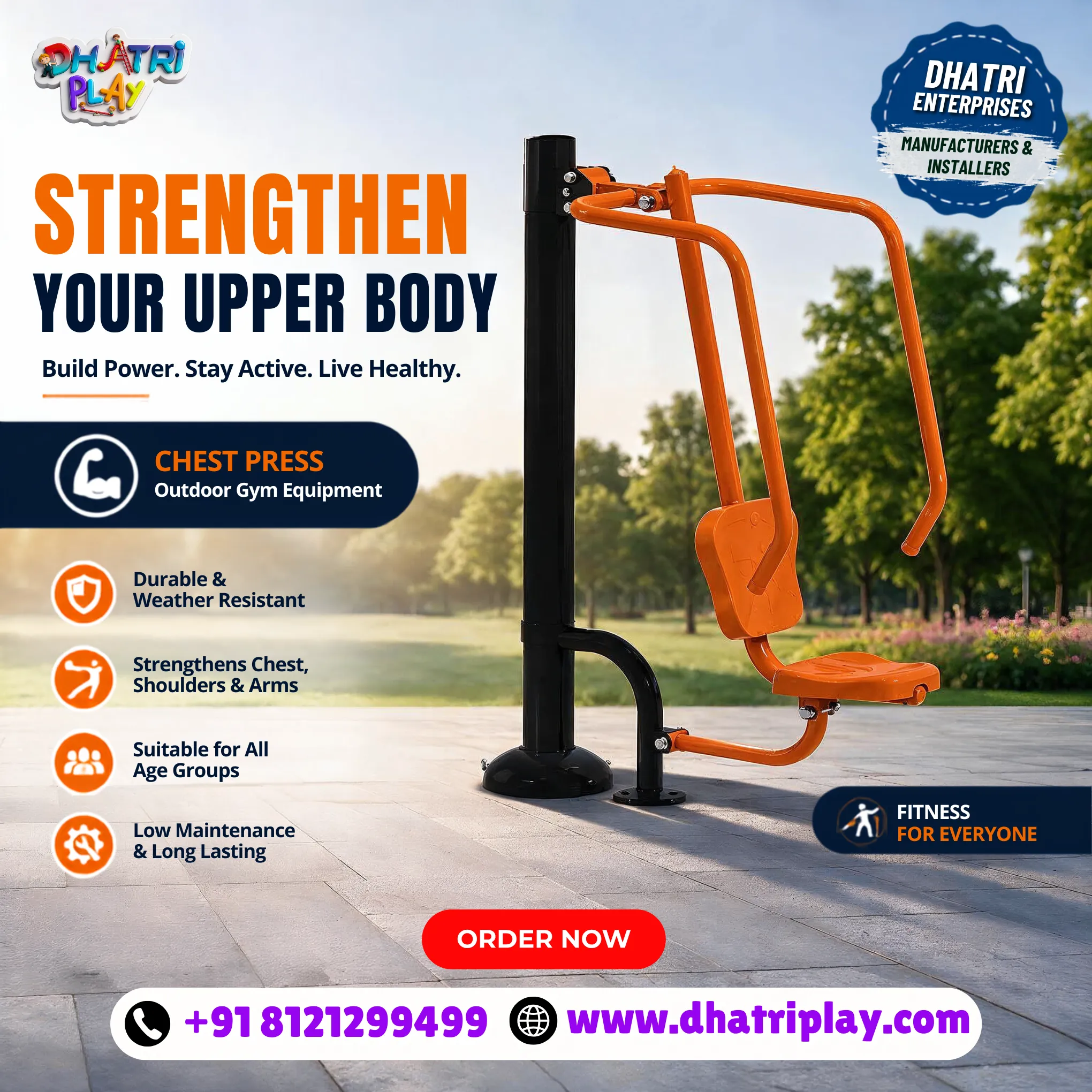 ๐ช Outdoor Chest Press โ Strengthen Your Upper Body with Dhatri Play