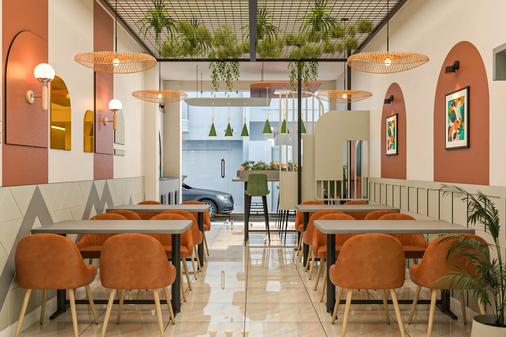 Cafe Interior Design in Gurugram | Spacefreak Interiors