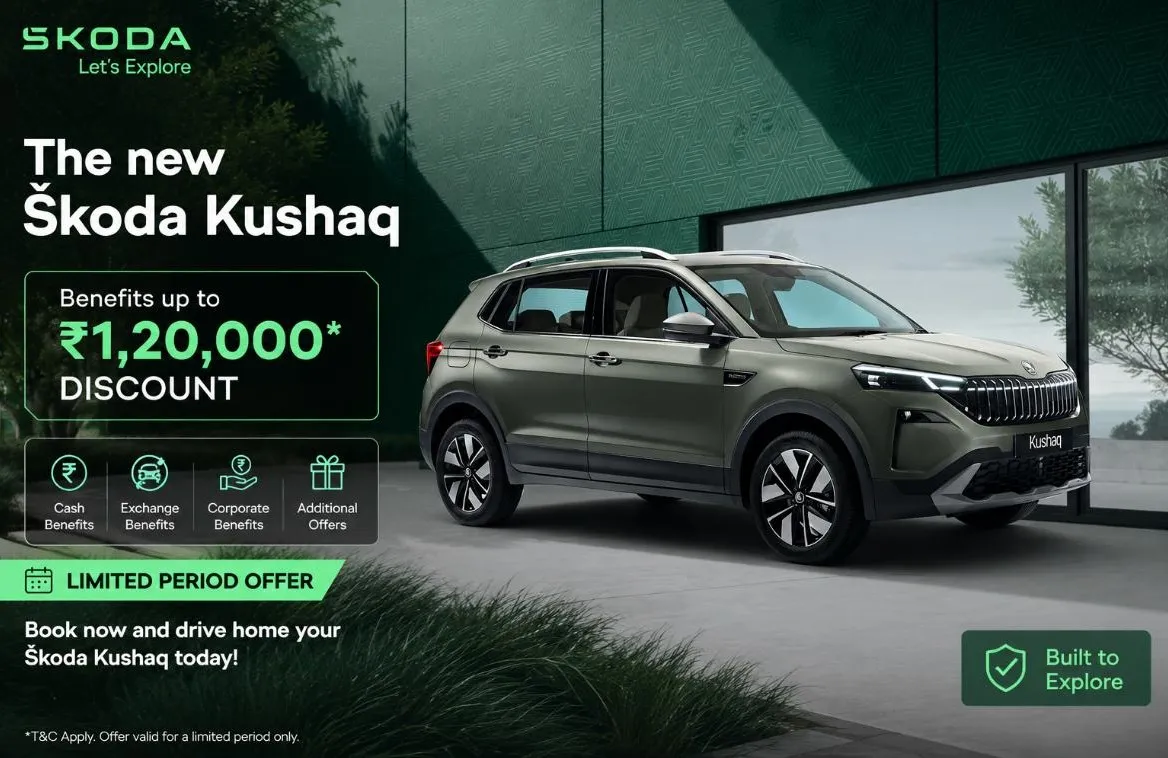 New Škoda Kushaq – Get Benefits Up to ₹1.20 Lakh | Garve Škoda*