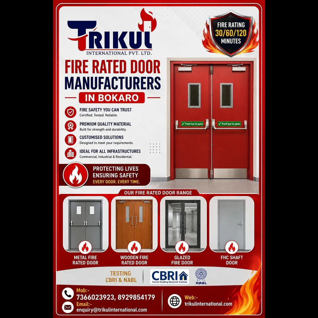 Trusted Fire Rated Door Manufacturer in Bokaro for Commercial & Industrial Use