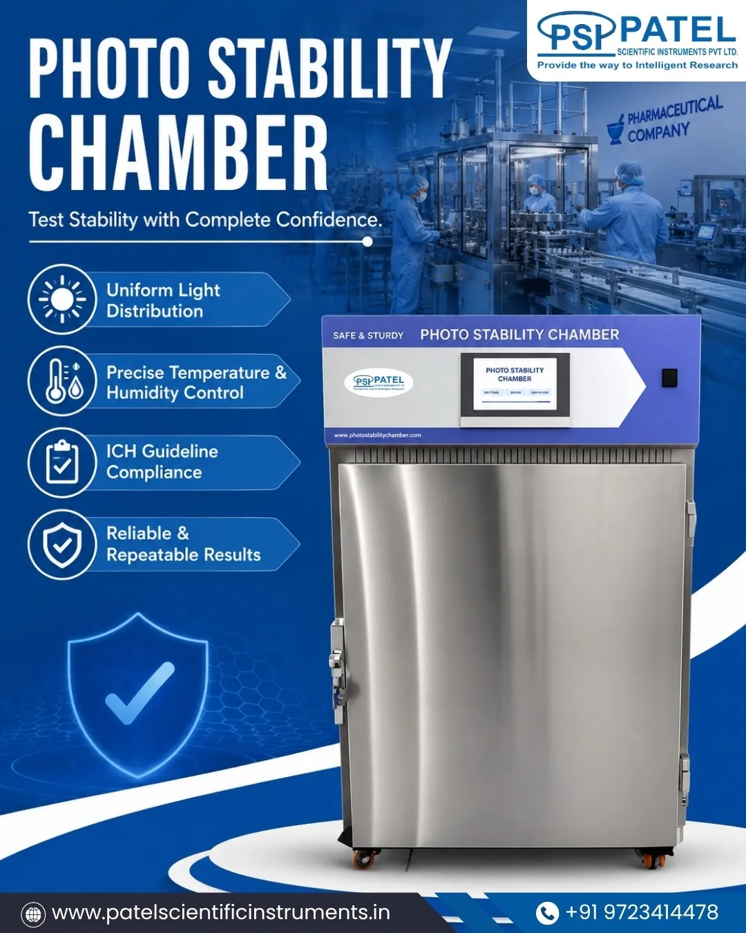 Photo Stability Chamber Manufacturer in Ahmedabad| Patel Scientific Instruments