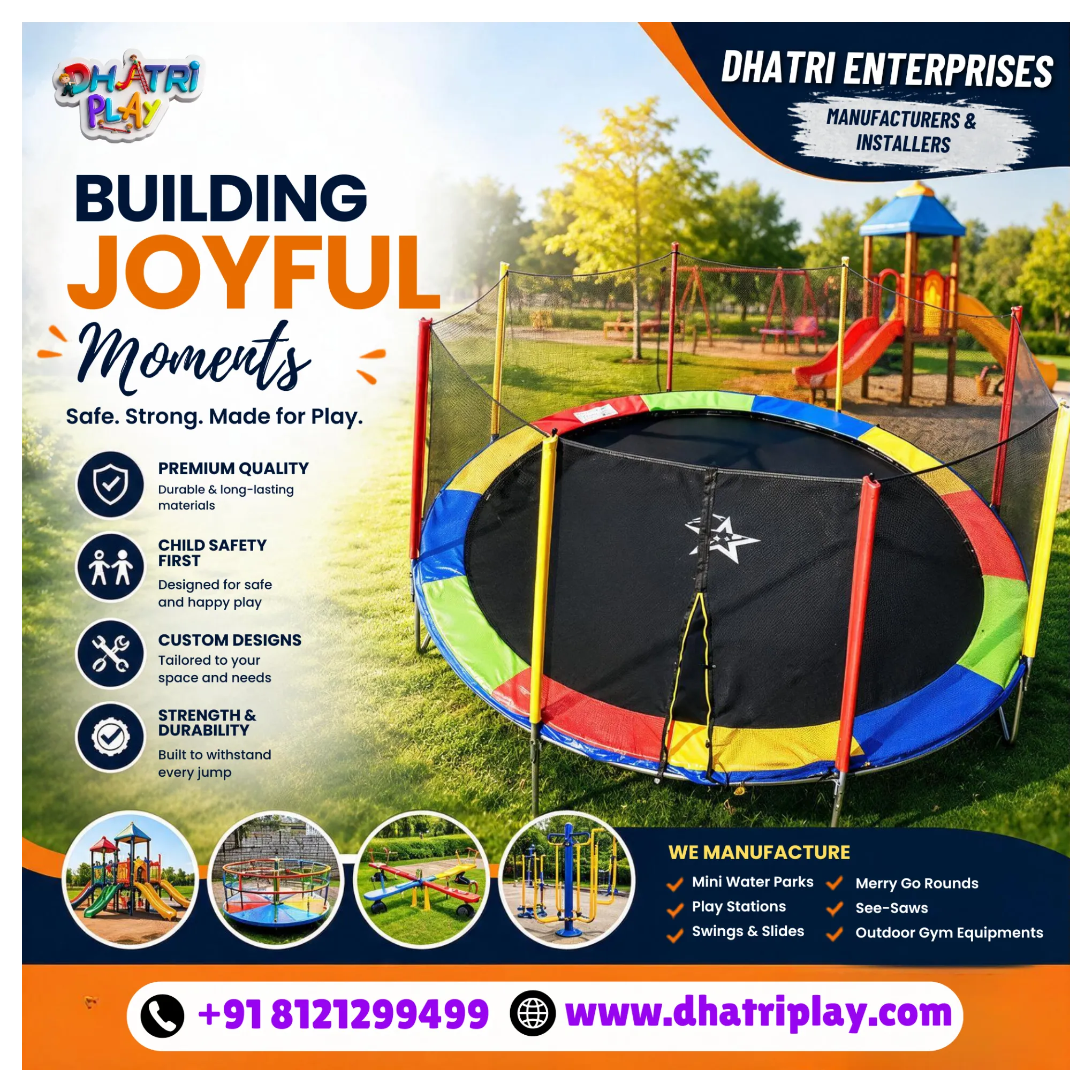 ๐ข Trampoline Playground Equipment โ Building Joyful Moments with Dhatri Play