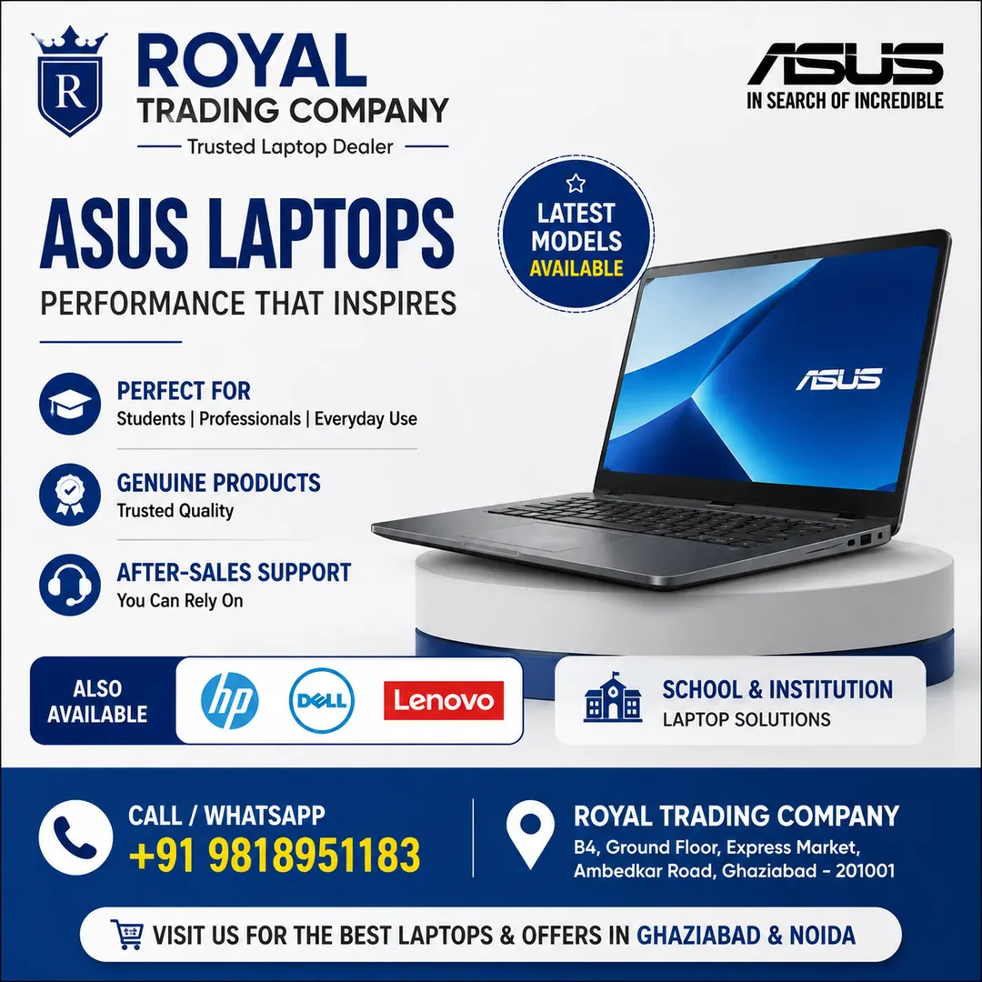 ASUS Laptops at Royal Trading Company! Latest models for students, professionals & gaming at competi...