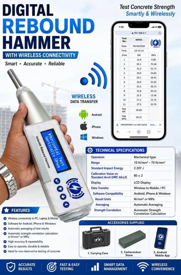 Digital Rebound Hammer Testing Best Practices for Accurate Concrete Strength Measurement, Inspection