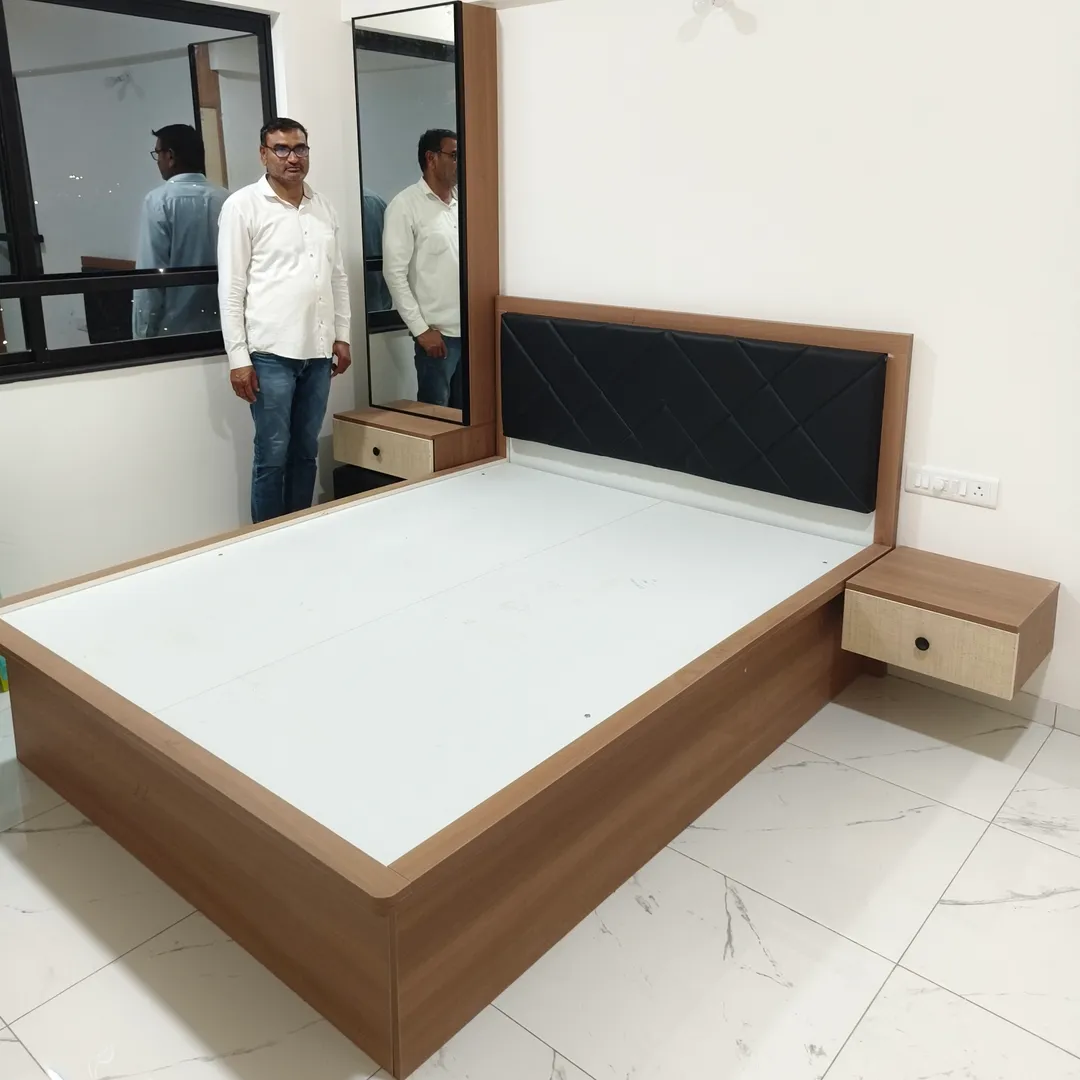 New Premium Wooden Bed with Side Storage