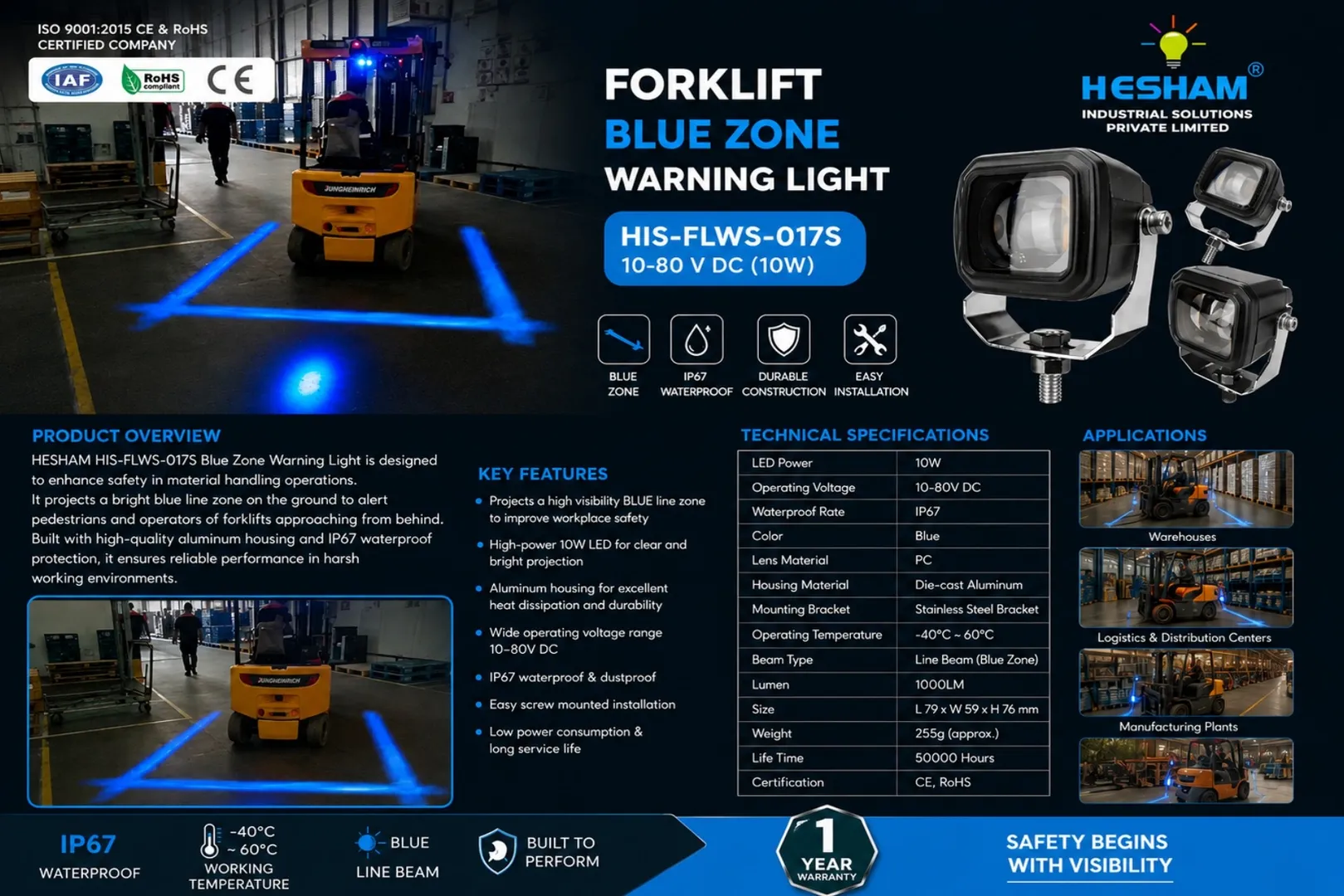HIS-FLWS-017S bLUE ZONE WARNING LIGHT