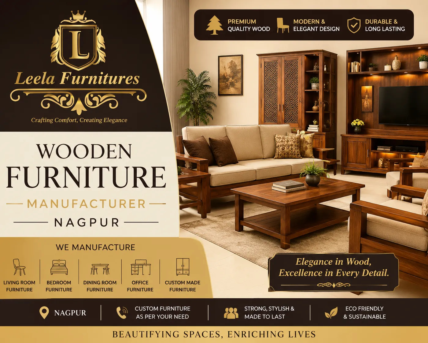 Wooden Furniture Manufacturer in Nagpur – Leela Furnitures