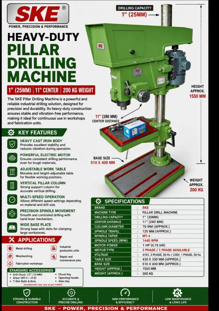 25mm pillar drill machine