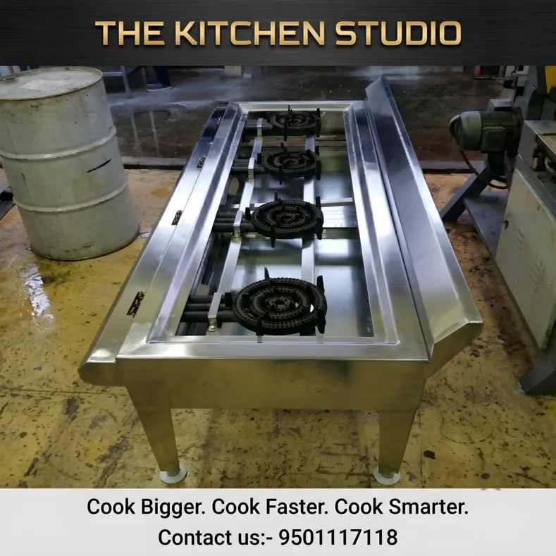 Improve High-Volume Cooking with a Heavy-Duty 4-Burner Commercial Gas Cooking Range