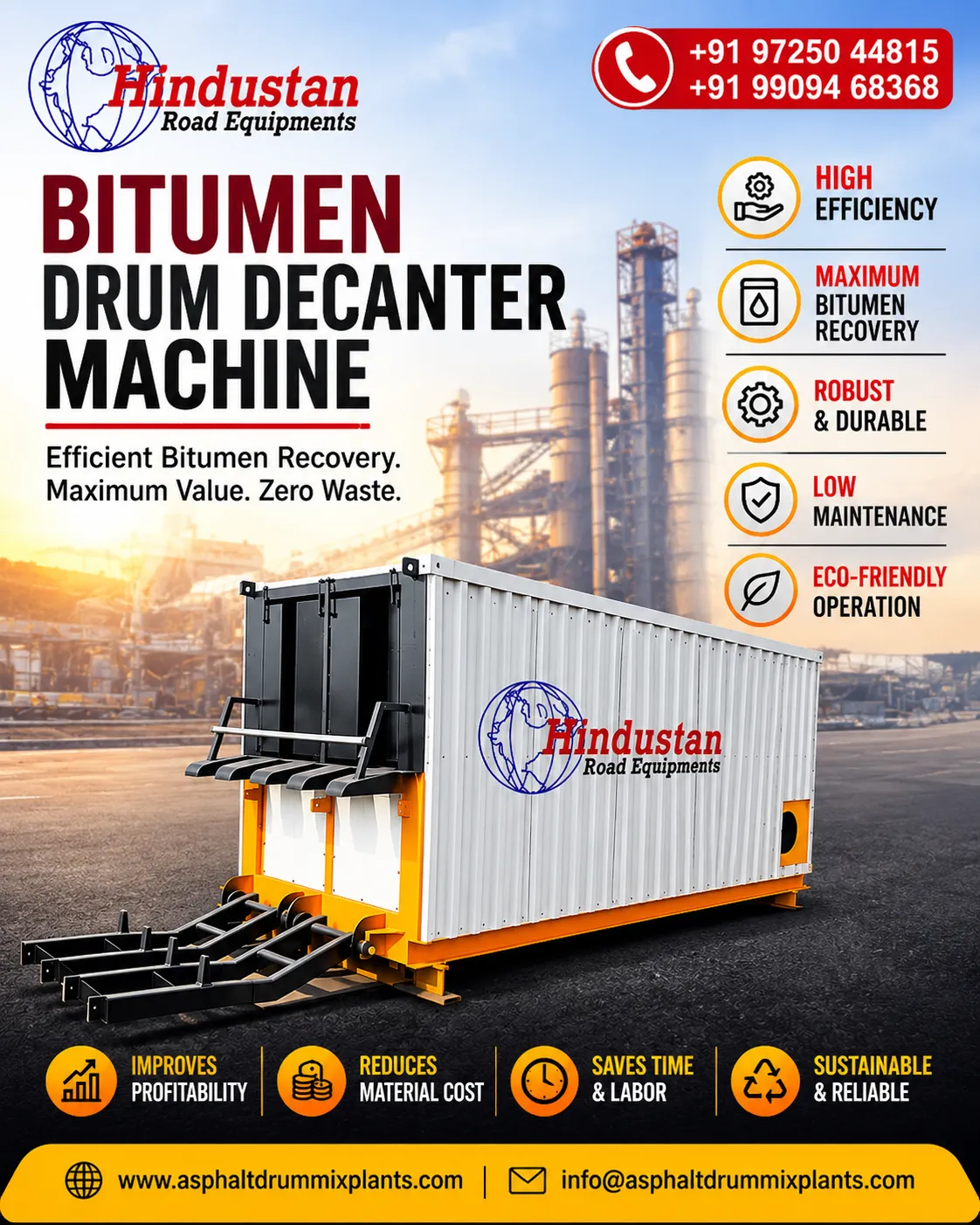 Bitumen Drum Decanter Machine Manufacturer in India