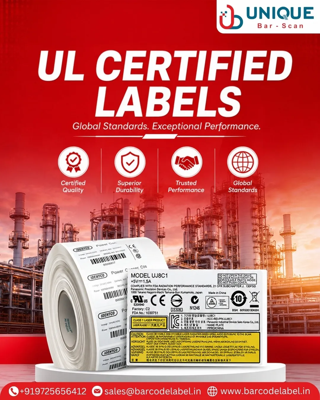 UL Certified Label Manufacturer in Ahmedabad – Durable & Compliant Labels