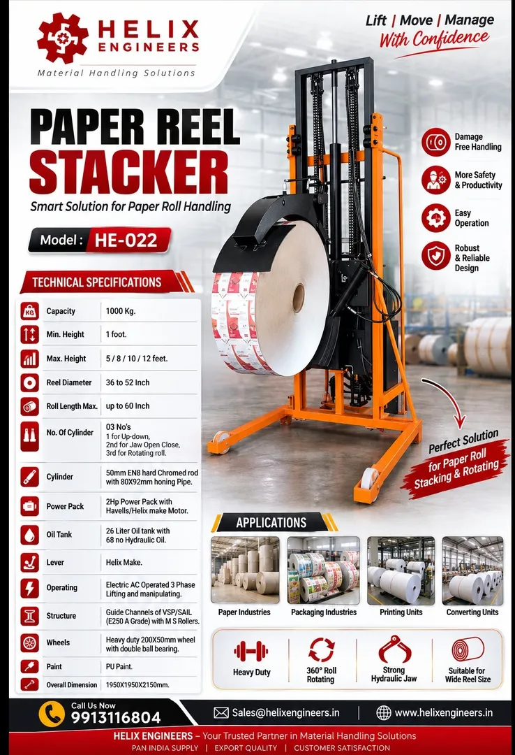 Paper Roll Stacker Supplier in Rajahmundry – Helix Engineers