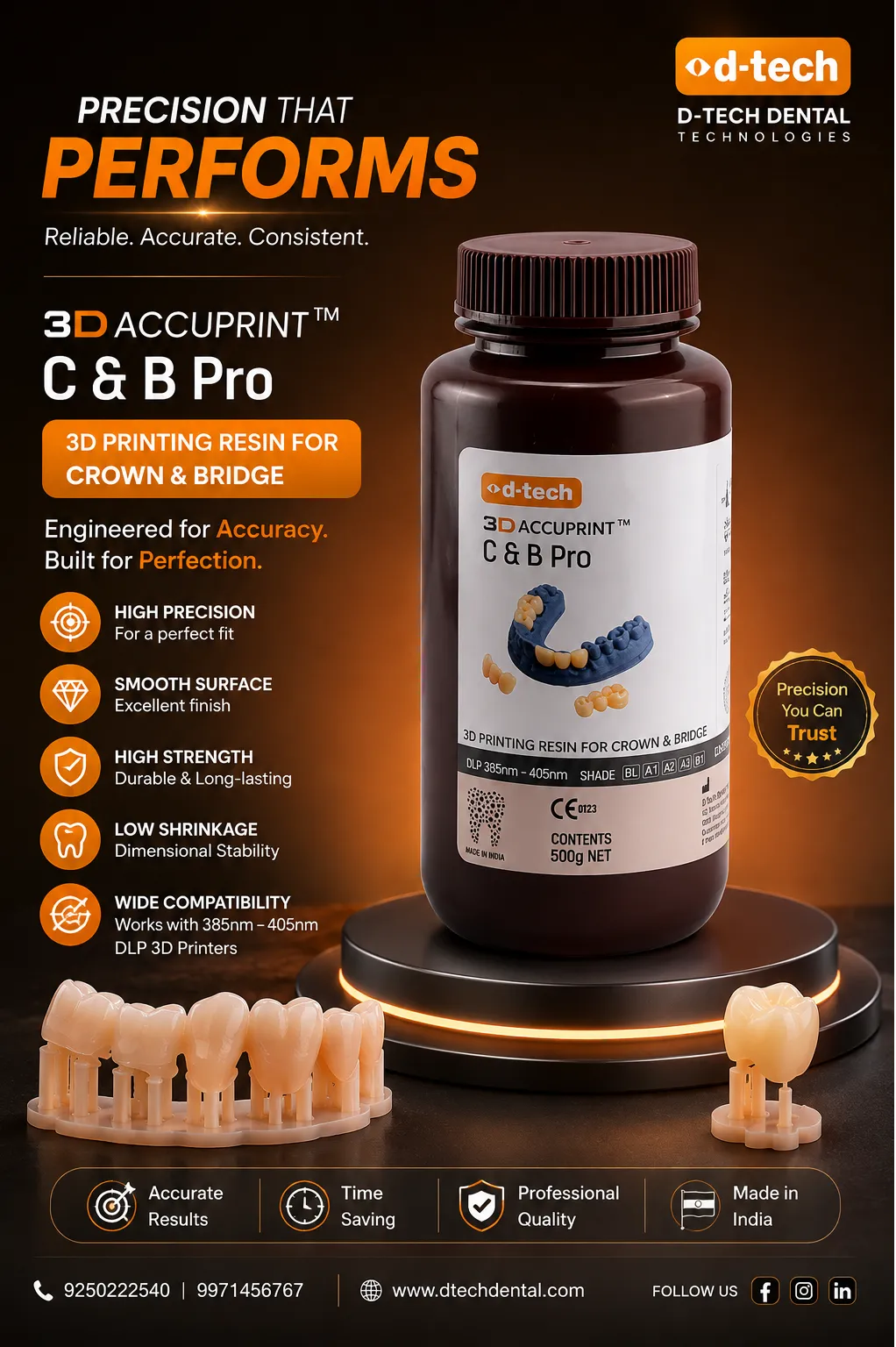 🦷 D-Tech 3D AccuPrint™ C & B Pro