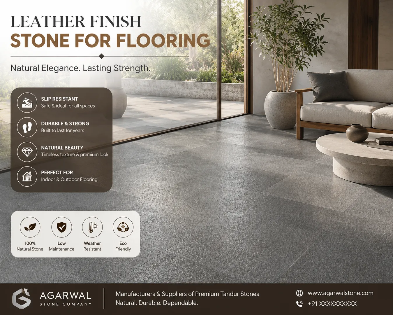 Leather Finish Stone for Flooring
