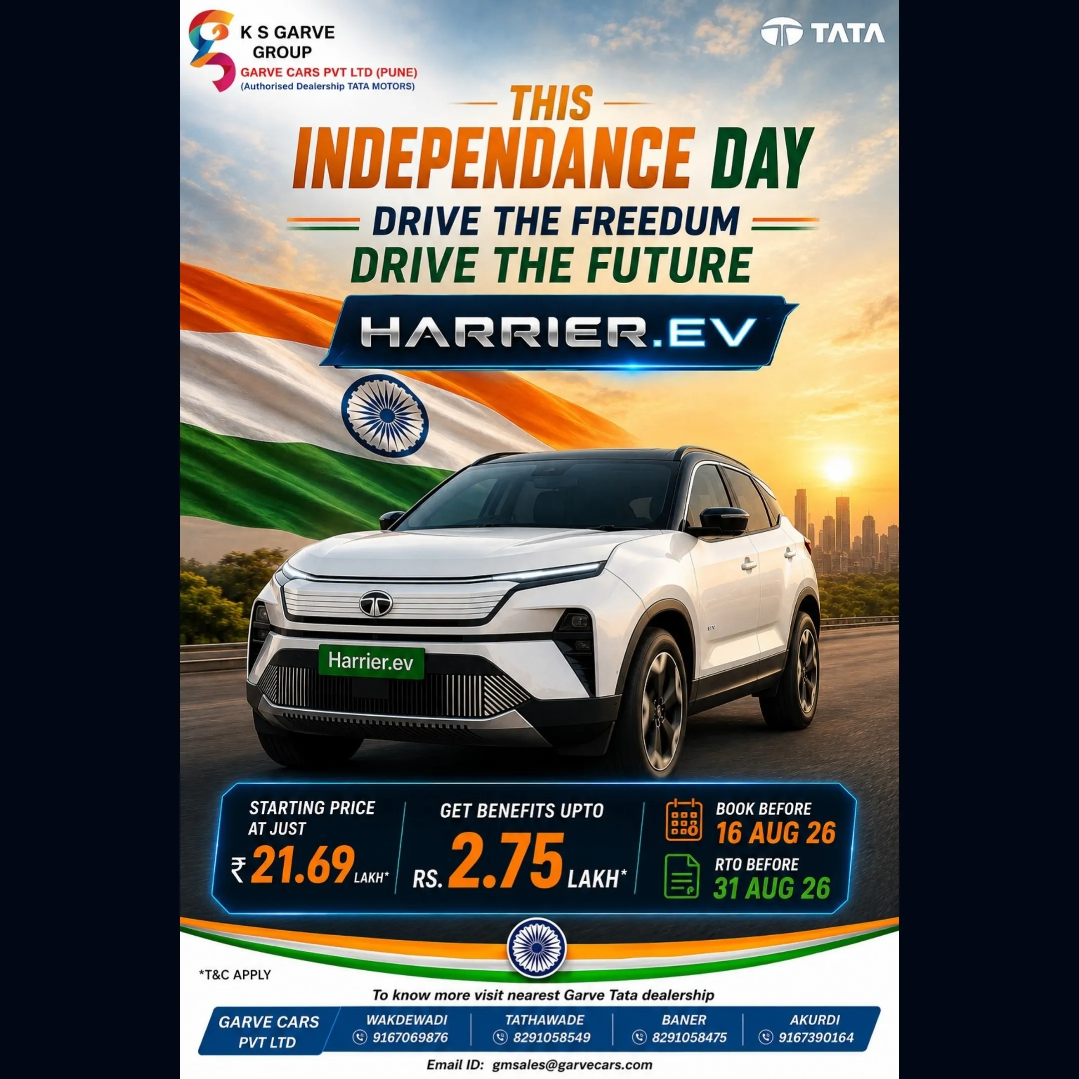 🇮🇳 *THIS INDEPENDENCE DAY, DRIVE THE FREEDOM. DRIVE THE FUTURE.* ⚡🚙
Introducing the *TATA HARRIE...