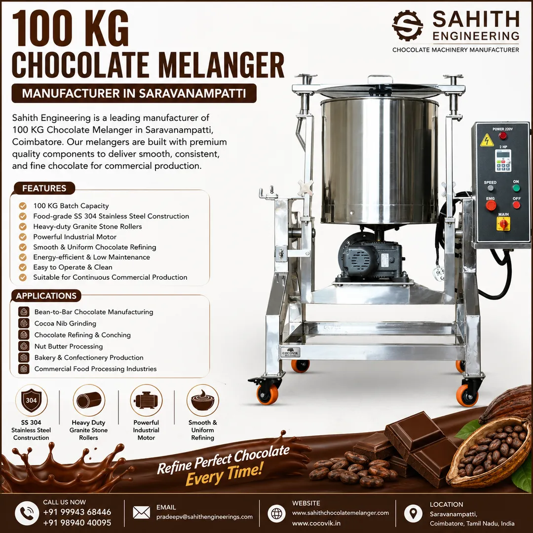 100 Kg Chocolate Refining Machine Manufacturer in Pune