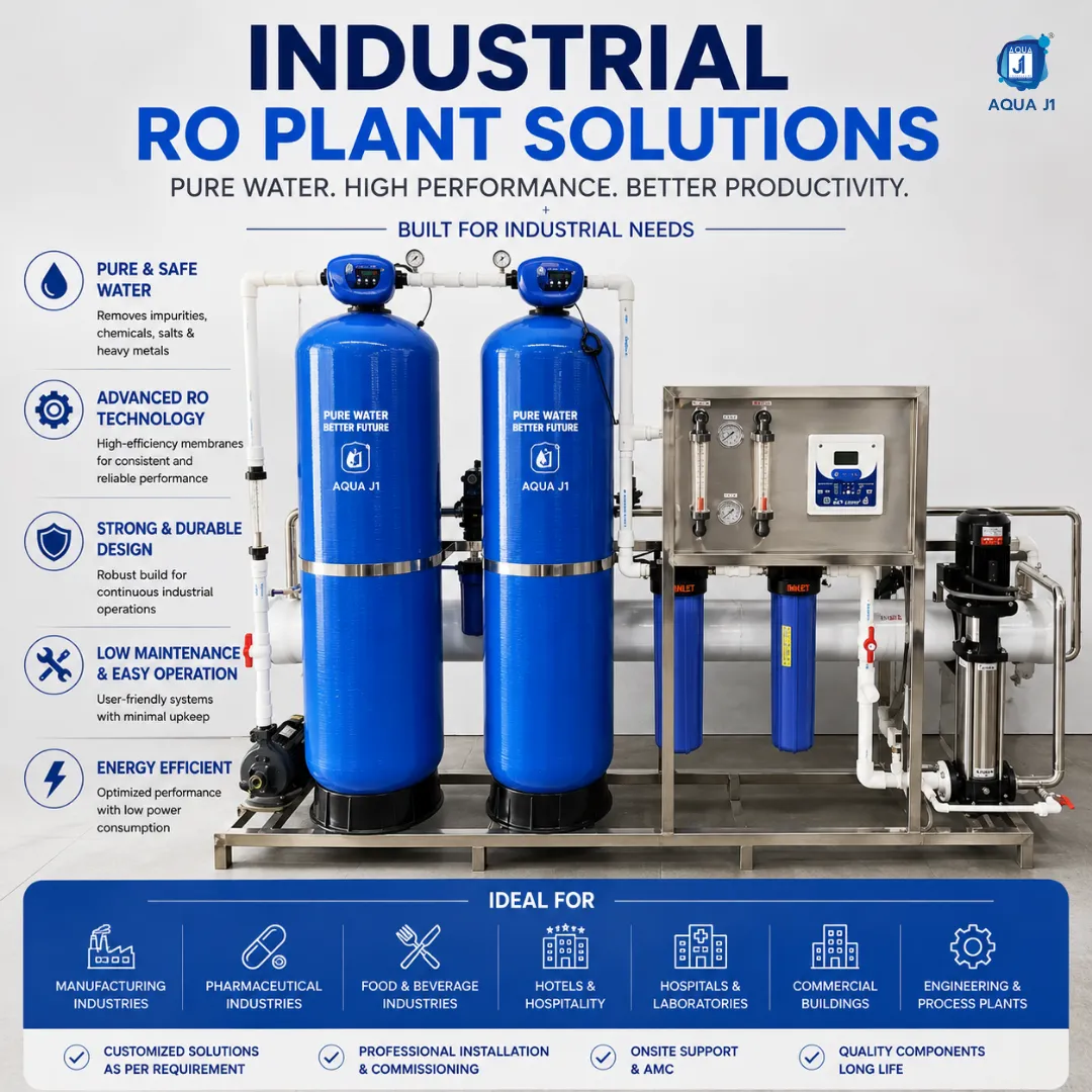 Industrial RO Plant Supplier Pimpri Chinchwad | Aqua J1 Technologies