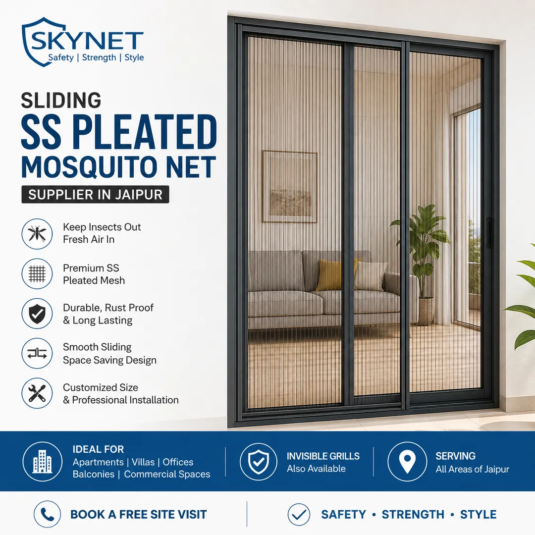 Sliding SS Pleated Mosquito Net Supplier in Jaipur