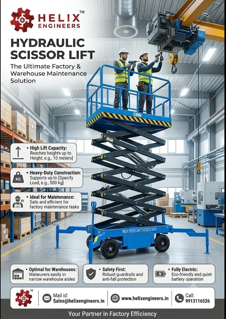 Hydraulic Scissor Lift Supplier in Tiruchirappalli (Trichy) – Manufacturer | Helix Engineers
