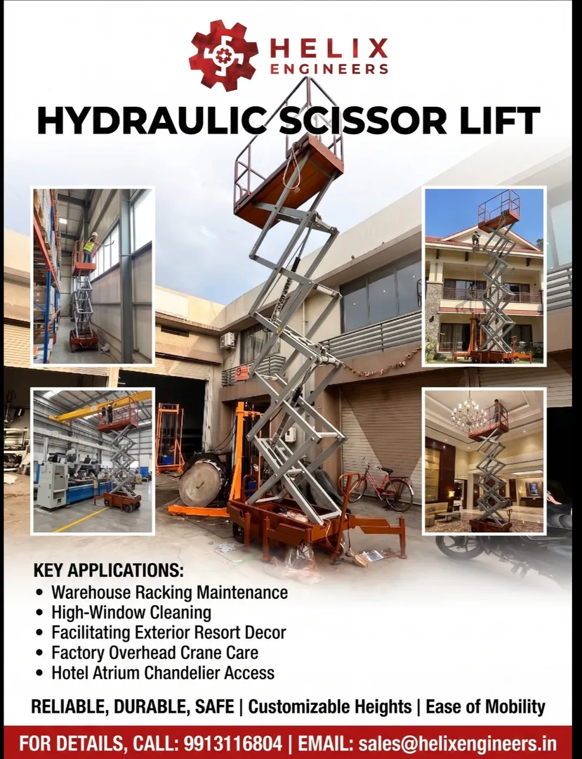 Hydraulic Scissor Lift Supplier in Coimbatore – Manufacturer | Helix Engineers