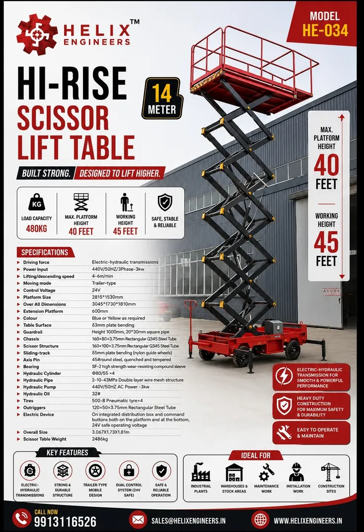 Hydraulic Scissor Lift Supplier in Navi Mumbai & Pimpri-Chinchwad – Manufacturer | Helix Engineers