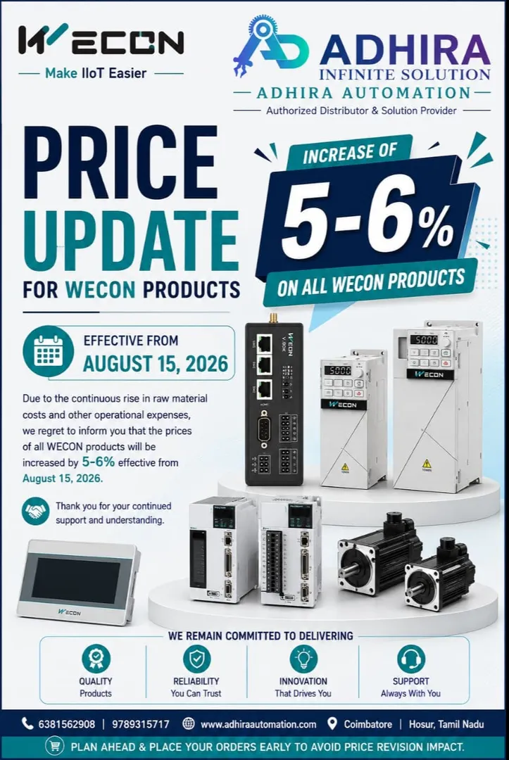 Wecon Price List Update