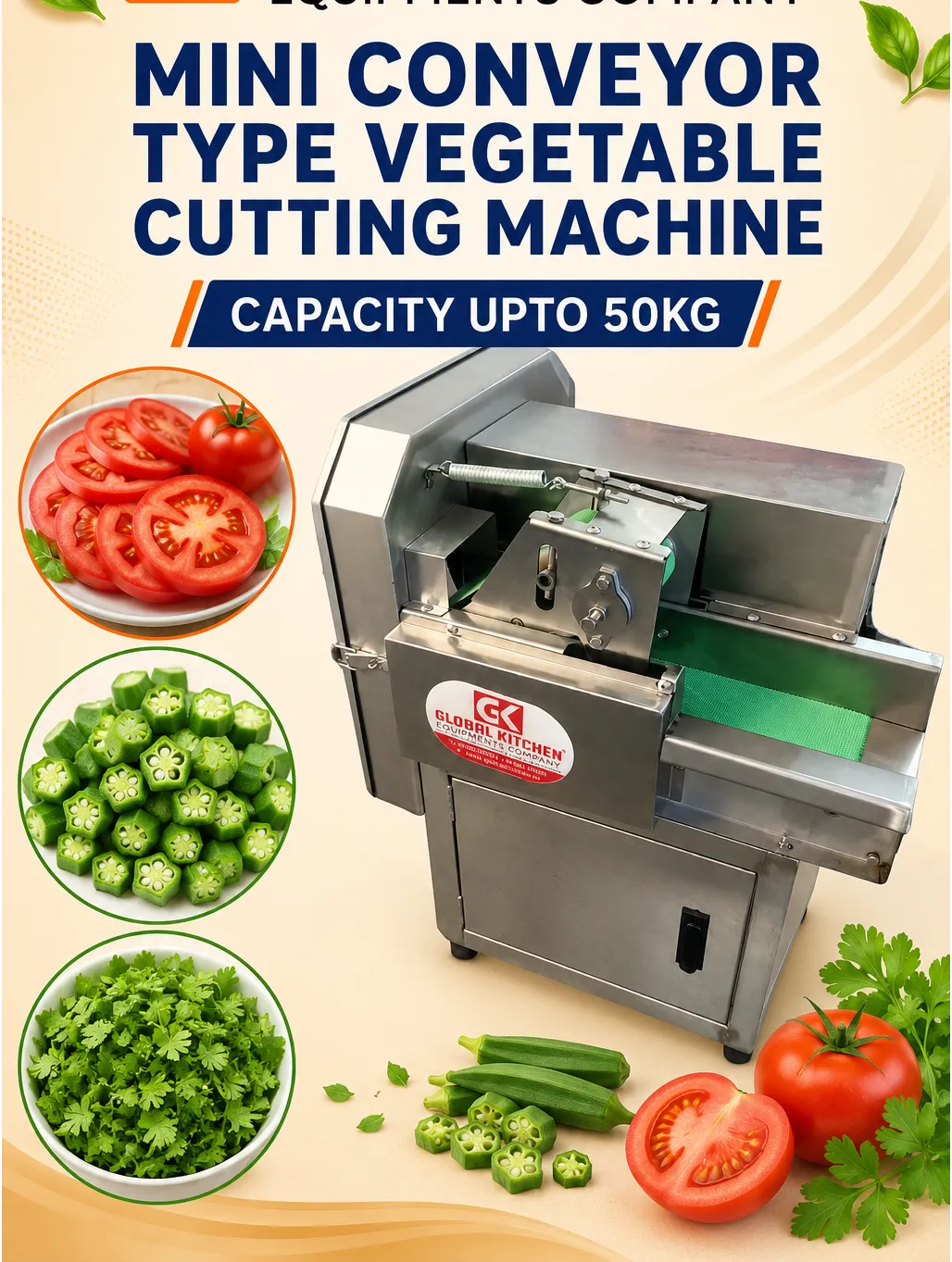 Mini Conveyor Type Vegetable Cutting Machine in Coimbatore