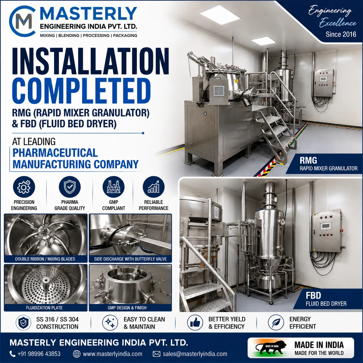 Fluid Bed Dryer manufacturer in Faridabad