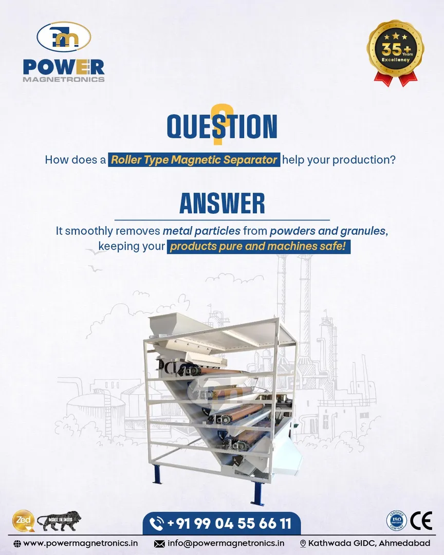 Magnetic Roller Separator Manufacturer in gujarat