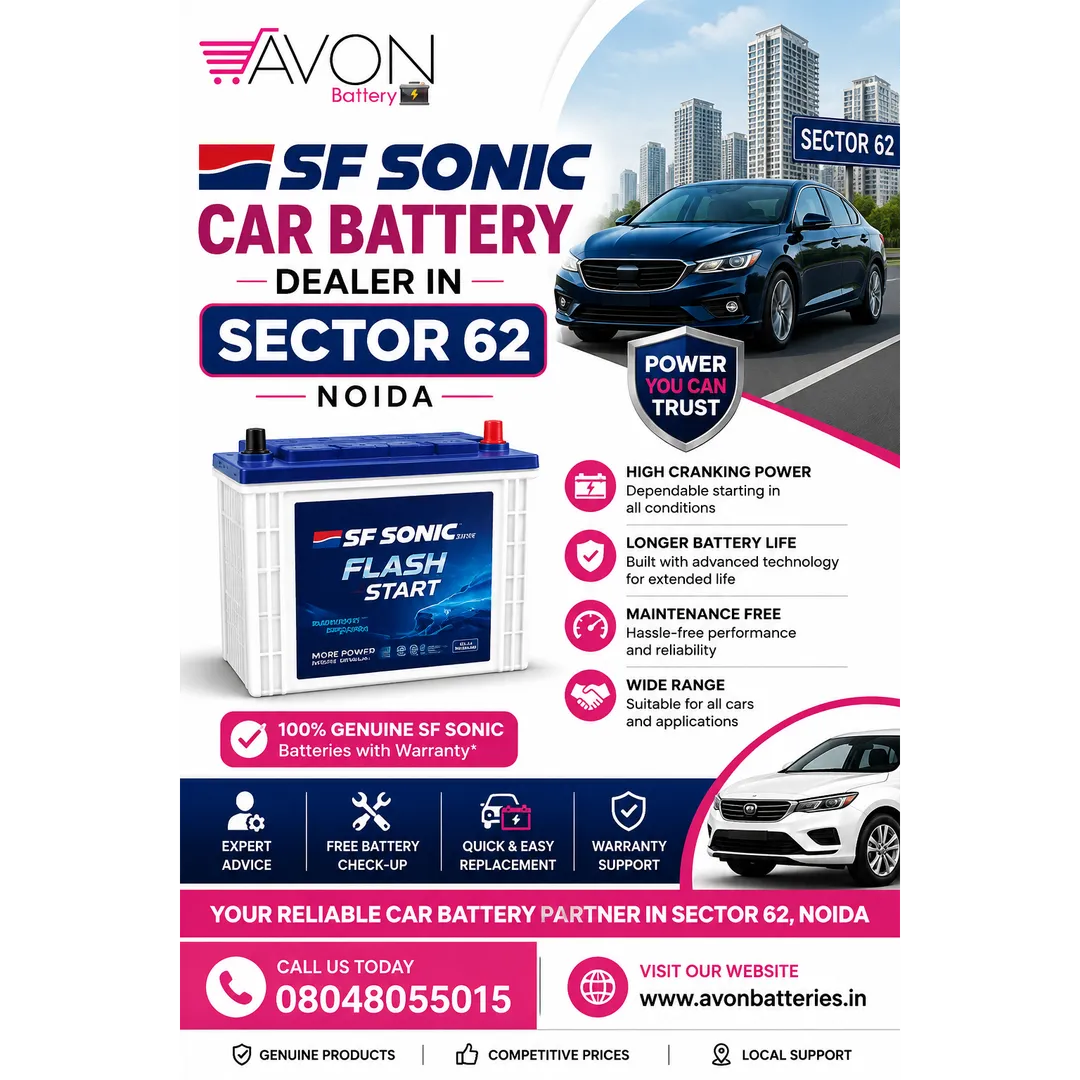 SF Sonic Car Battery Dealer in Sector 62 Noida | Avon Battery