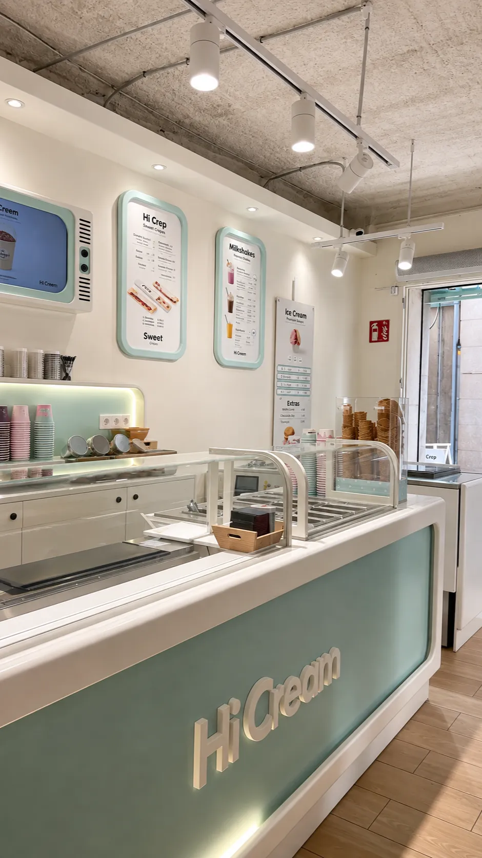 Modern Ice Cream Shop Interior Design