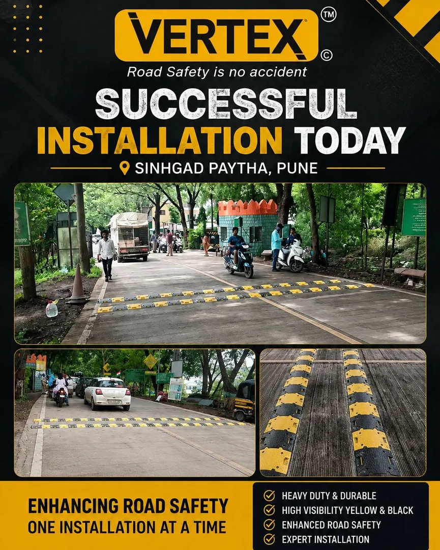 π§ Vertex HEXA Plastic Speed Breaker Successfully Installed at Sinhagad Paytha, Pune! π§
