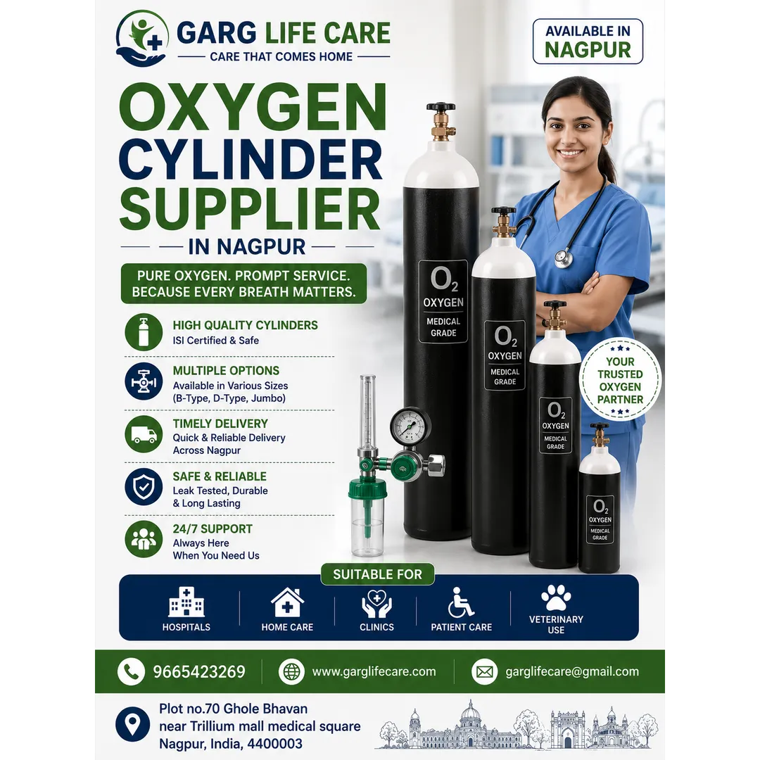 Oxygen Cylinder Sales & Rental in Nagpur – Garg Life Care Reliable Medical Oxygen Cylinder Supplier