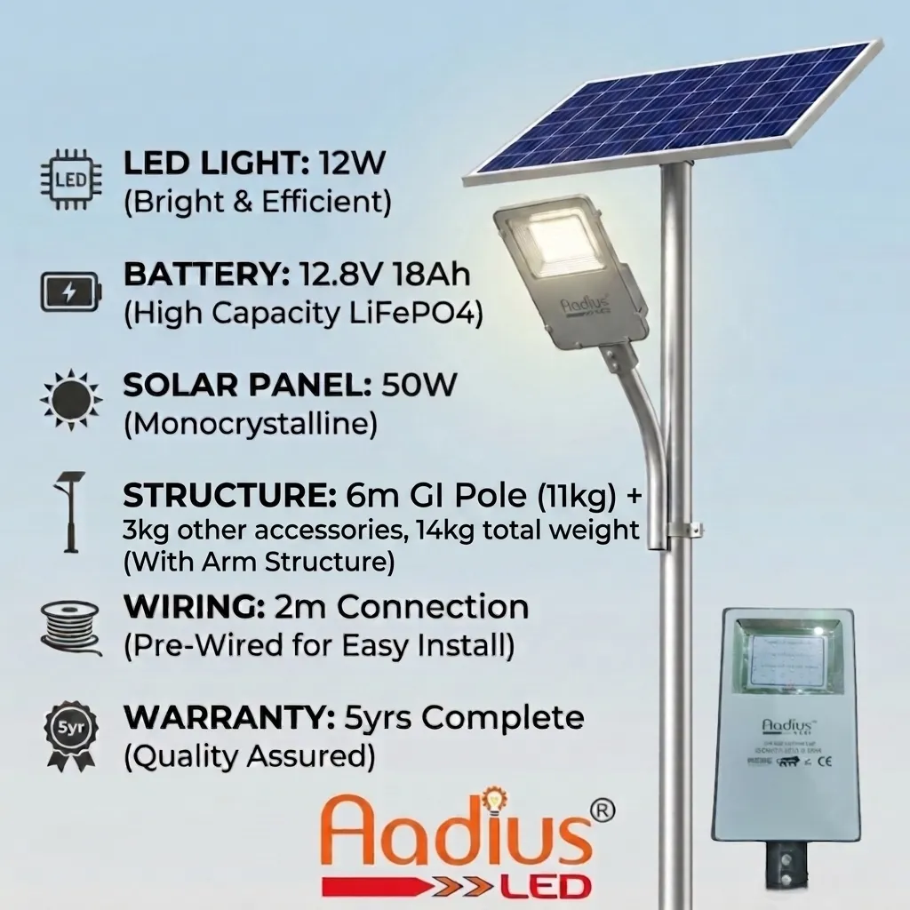 12W Solar Street Lighting System Manufacturer in Ghaziabad