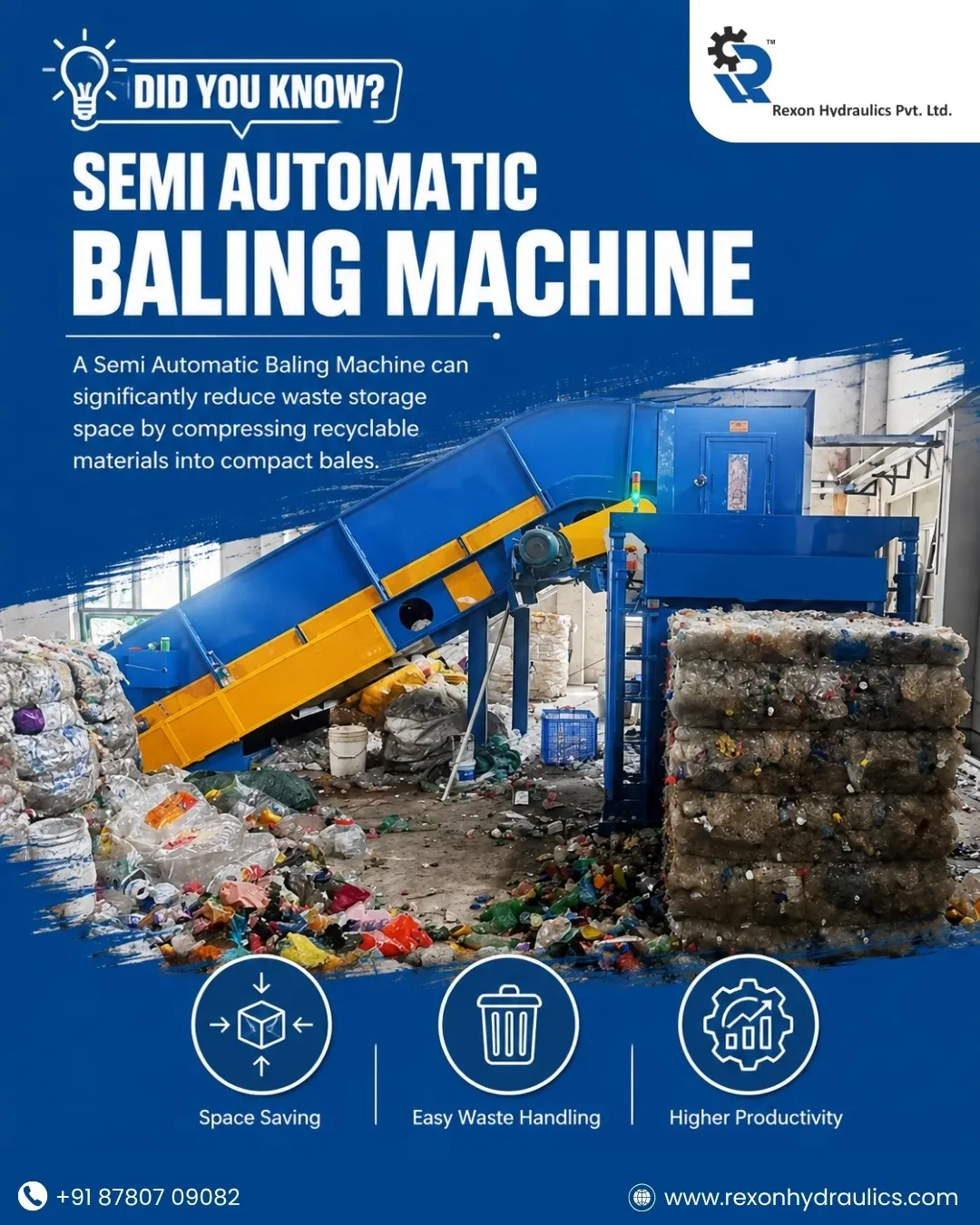 Semi-Automatic Baling Machine for Efficient Waste Management