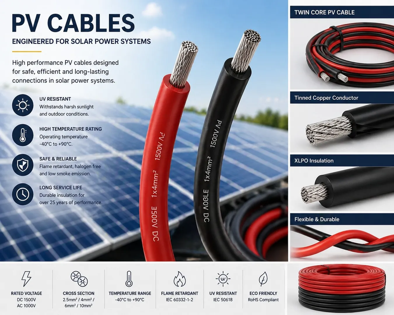 PV Cables Explained for Commercial Solar Installations