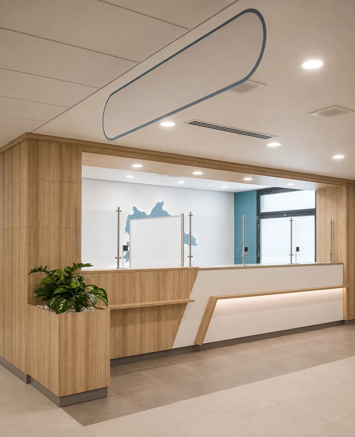 Bank Reception Counter Interior Design